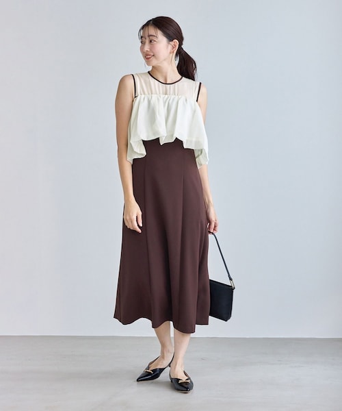 ROPE' PICNIC(ロペピクニック)の「【Mon E’toile/モンエトワール】バルーンビスチェセットワンピース/マルチWAY(ドレス・レディース・チャコール/ダークブラウン/ベージュ・M/S)」の17枚目の写真