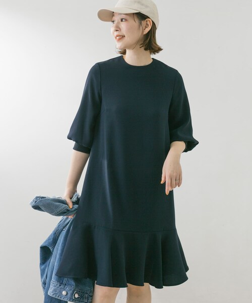 URBAN RESEARCH ROSSO（アーバンリサーチロッソ）の「F by ROSSO　ジョーゼット裾フレアワンピース∴（ワンピース・レディース・NAVY/L/GRAY/BEIGE・FREE）」の16枚目の写真