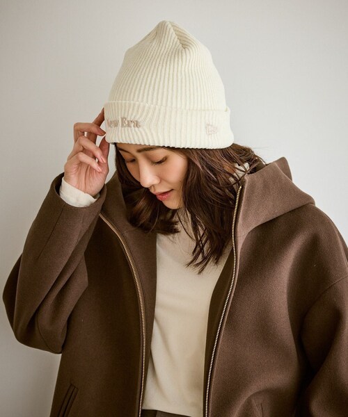 ROPE' PICNIC（ロペピクニック）の「【NEW ERA(R)/ニューエラ別注】MOLE YARN KNIT BEANIE（ニットキャップ/ビーニー・レディース・ブラック/オフホワイト/ラベンダー系・F）」の22枚目の写真