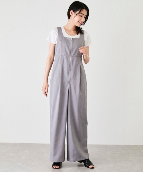 Jayro（ジャイロ）の「【EC限定】フロントジップサロペット（サロペット/オーバーオール・レディース・チャコール/グレー/ブラウン系/ベージュ・M）」の13枚目の写真
