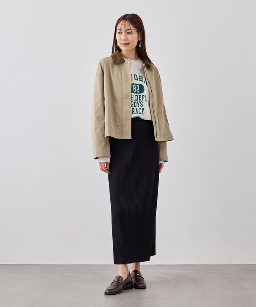 ROPE' PICNIC(ロペピクニック)の「配色フィールドジャケットブルゾン(ブルゾン・レディース・ベージュ系/ネイビー・F)」の7枚目の写真