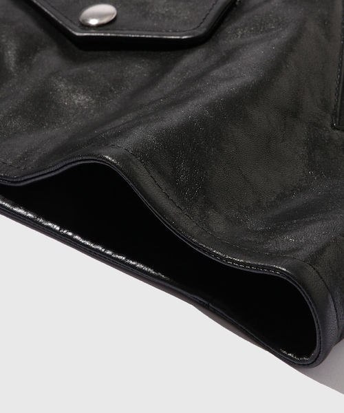 ADAM ET ROPE'（アダムエロペ）の「【AURALEE/オーラリー】LAMB LEATHER RIDERS JACKET（ライダースジャケット・メンズ・ブラック・4/5）」の11枚目の写真