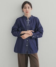 URBAN RESEARCH DOORS | デニムバンドカラーシャツ(シャツ/ブラウス)