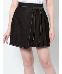 merry jenny | デニムリボンプリーツミニスカート(デニムスカート)