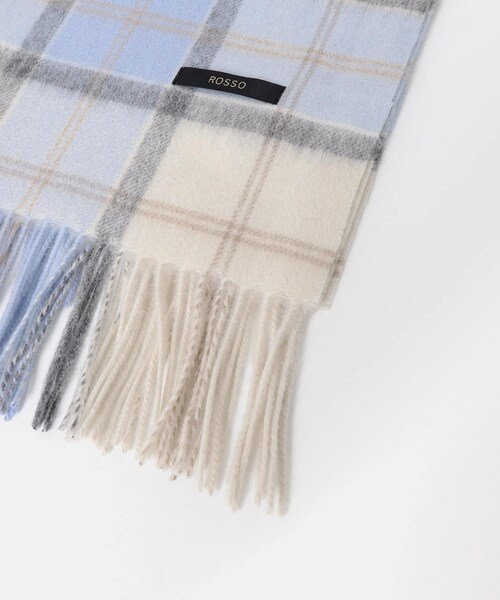 URBAN RESEARCH ROSSO（アーバンリサーチロッソ）の「カシミヤ混チェックストール（マフラー・レディース・OFF WHITE/GRAY/PINK・Free）」の6枚目の写真