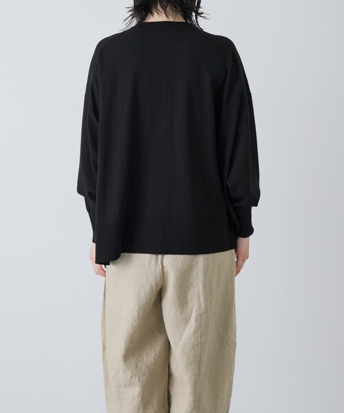 かぐれ（カグレ）の「ハイツイストコットンワイドカーディガン（カーディガン/ボレロ・レディース・IVORY/BLACK/MINT GRAY・Free）」の14枚目の写真