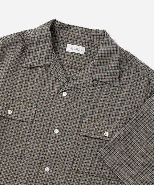 Saturdays NYC(サタデーズ ニューヨークシティ )の「Hester Palaka Shirt(シャツ/ブラウス・レディース・キナリ/オリーブ/ブルー・L/M/S/XL)」の16枚目の写真