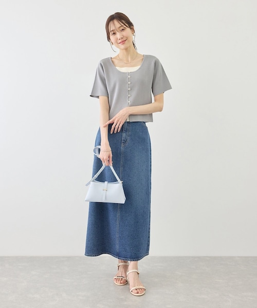 ROPE' PICNIC(ロペピクニック)の「レイヤード風カーディガントップス(カーディガン/ボレロ・レディース・ブラック/ライトグレー/イエロー・F)」の11枚目の写真