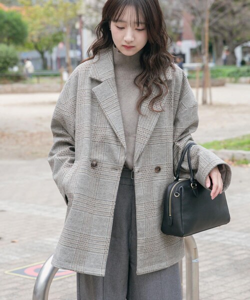 ITEMS URBANRESEARCH（アイテムズ アーバンリサーチ）の「オーバーサイズジャケット（テーラードジャケット・レディース・G.CHECK/NVY/B.CHECK/BRN・Free）」の17枚目の写真