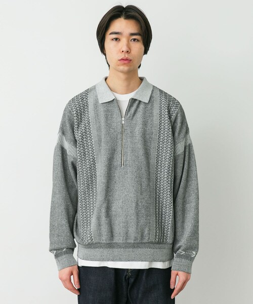 URBAN RESEARCH DOORS(アーバンリサーチドアーズ)の「YASHIKI KANTO ZIP POLO(ポロシャツ・メンズ・M.GRAY/BLACK・1/2)」の13枚目の写真