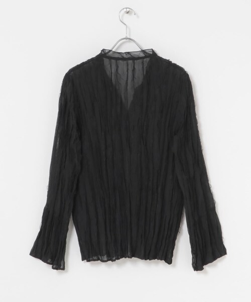URBAN RESEARCH ROSSO（アーバンリサーチロッソ）の「ワッシャープリーツシアーブラウス（シャツ/ブラウス・レディース・OFF/BLACK・Free）」の9枚目の写真