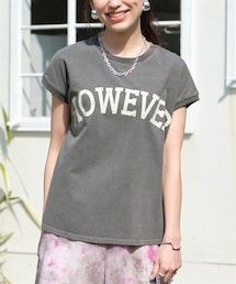 nissen | 大きいサイズ 綿１００％ピグメント加工ロゴTシャツ(Tシャツ/カットソー)