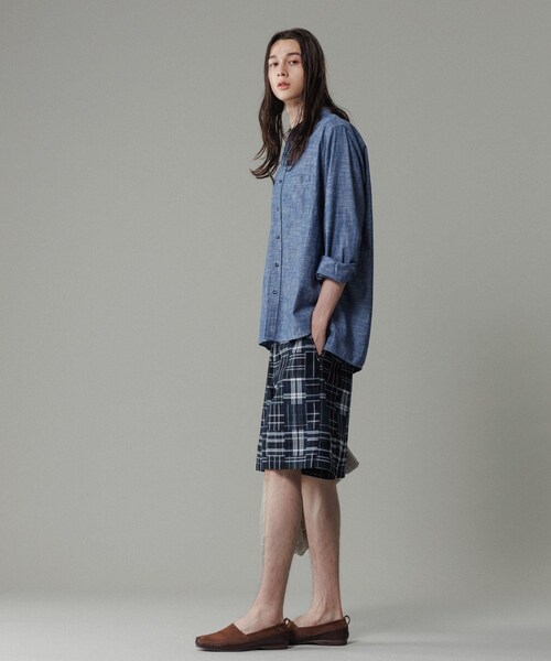 ADAM ET ROPE'(アダムエロペ)の「パッチワーク マドラスチェック ワイド イージーショーツ / セットアップ対応(その他パンツ・メンズ・ホワイト系/ネイビー系/レッド系・L/M)」の11枚目の写真