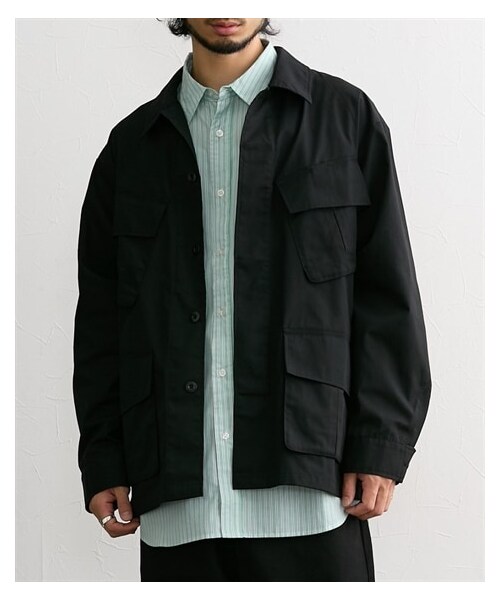 nissen（ニッセン）の「ミリタリーシャツジャケット（ジャケット/アウター・メンズ・カーキ/黒・M/L/LL/3L/4L/5L/6L/8L/10L）」の14枚目の写真