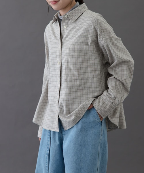 URBAN RESEARCH DOORS(アーバンリサーチドアーズ)の「FORK&SPOON ネルチェックシャツ(シャツ/ブラウス・レディース・NAVY/BROWN/IVORY・1)」の1枚目の写真