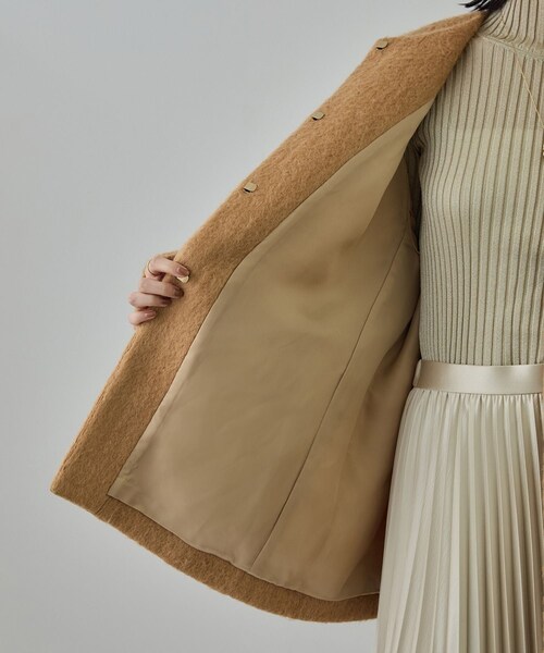 ROPE'（ロペ）の「ウールモヘヤノーカラーミドル丈コート（その他アウター・レディース・ベージュ・F）」の17枚目の写真