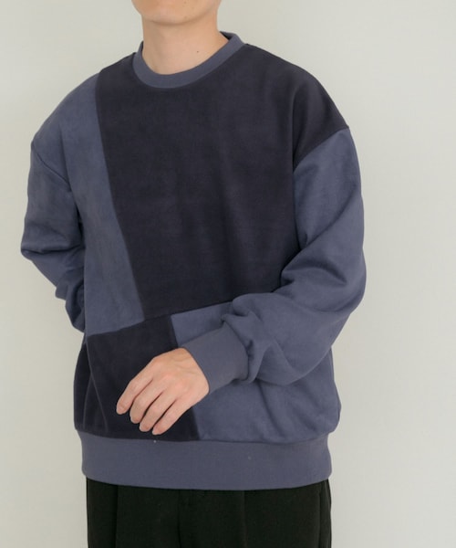 ITEMS URBANRESEARCH（アイテムズ アーバンリサーチ）の「『静電気防止』裏フリースフェイクスウェード クレイジープルオーバー（その他トップス・メンズ・GRN/BLU/IVO/BLK・M/L）」の4枚目の写真