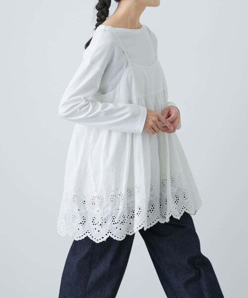 かぐれ（カグレ）の「スカラップ刺繍キャミソール（キャミソール・レディース・OFF/BLACK・FREE）」の10枚目の写真