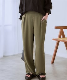 nissen | しぼサテンインタックとろみイージーセミワイドパンツ＜大きいサイズ有＞(パンツ)