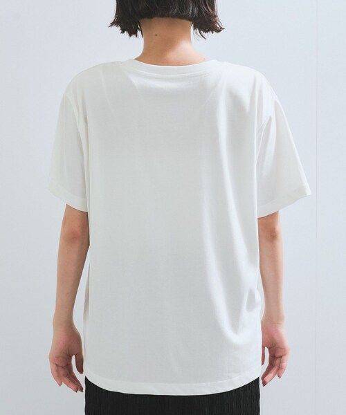 VIS(ビス)の「【接触冷感】箔グラフィックアートTシャツ(Tシャツ/カットソー・レディース・チャコール/ホワイト/ホワイト系・F)」の22枚目の写真