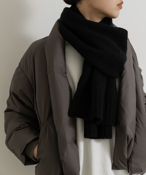 THE GOODLAND MARKET（ザグッドランドマーケット）の「cwtch　RWS Recycle Wool Scarf（マフラー・レディース・LGgray/black/mocha/L.Gray/LGcitron・one）」の8枚目の写真