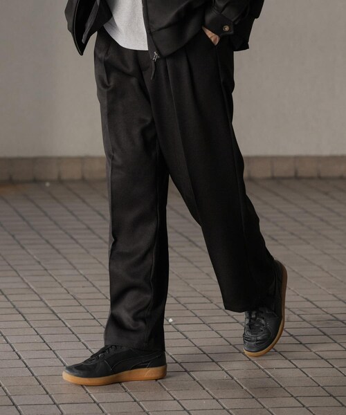 SENSE OF PLACE by URBAN RESEARCH（センスオブプレイスバイアーバンリサーチ）の「『セットアップ対応』ウールライクダブルタックワイドパンツ（その他パンツ・メンズ・BLACK/CHARCOAL/GREIGE/NAVY・S/M/L）」の7枚目の写真