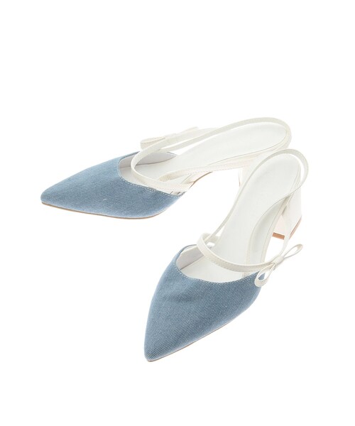 MERCURYDUO（マーキュリーデュオ）の「デニムポインテッドミュール（その他シューズ・レディース・オフホワイト/インディゴ・23.5/24.5/36/38）」の13枚目の写真