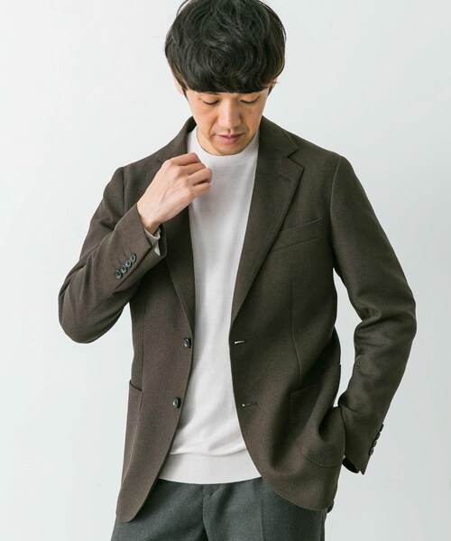 URBAN RESEARCH DOORS（アーバンリサーチドアーズ）の「『イージーケア』LIFE STYLE TAILOR　バーズアイストレッチジャケット（その他アウター・メンズ・BROWN/NAVY・44/46/48/50）」の9枚目の写真