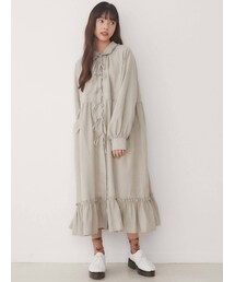 merry jenny | ピーチリボンフリルカラーワンピース(ワンピース)