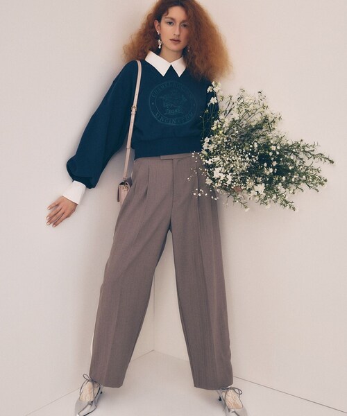 VIS(ビス)の「【DILIGENCE PARLOUR】VIS別注モデルフリルハンドル付き2WAYバッグ(ハンドバッグ・レディース・ベージュ系/ネイビー系・F)」の8枚目の写真