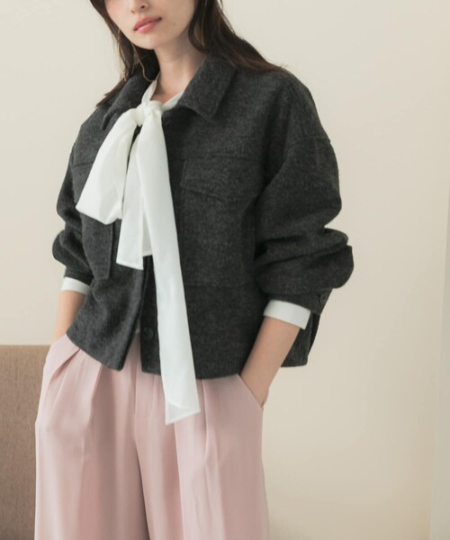 URBAN RESEARCH ROSSO（アーバンリサーチロッソ）の「ブークレーブルゾン（ブルゾン・レディース・OFF/CHARCOAL・Free）」の19枚目の写真