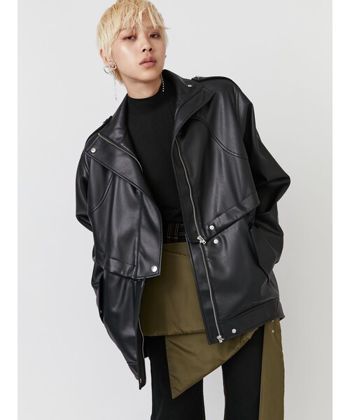 PAMEO POSE(パメオポーズ)の「2way PU Field Jacket(ライダースジャケット・レディース・ブラック・F)」の22枚目の写真