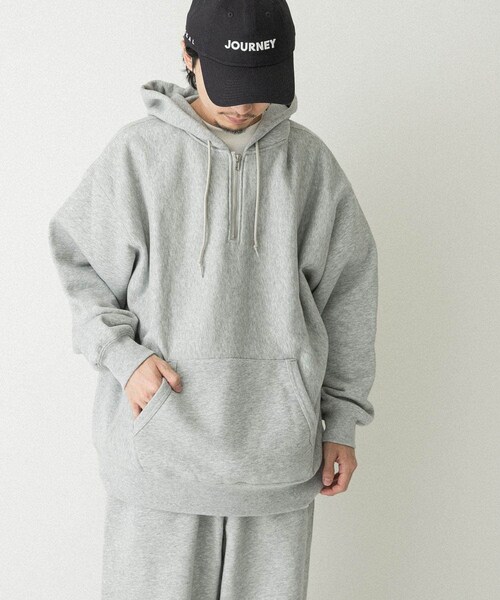 EKAL（エカル）の「QUICK DRY ハーフジップフーディー（スウェット・メンズ・グレー/ブラック・M/L）」の22枚目の写真