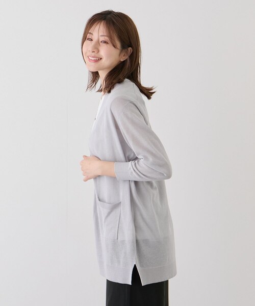 Jayro(ジャイロ)の「麻混ロングトッパーカーディガン(カーディガン/ボレロ・レディース・ブラック/グレー/ホワイト系/ベージュ/ネイビー/ネイビー系・M)」の15枚目の写真