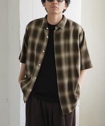 URBAN RESEARCH DOORS | FORK&SPOON オンブレチェックショートスリーブシャツ(シャツ/ブラウス)