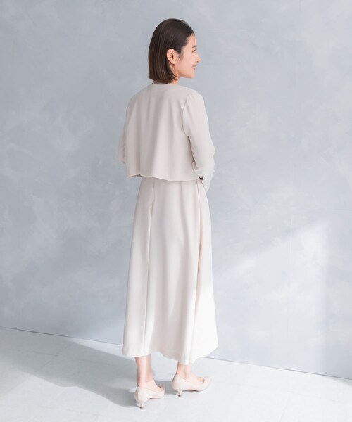 URBAN RESEARCH ROSSO（アーバンリサーチロッソ）の「kaene　シフォン合わせロングワンピース（ワンピース・レディース・beige/navy・M）」の9枚目の写真