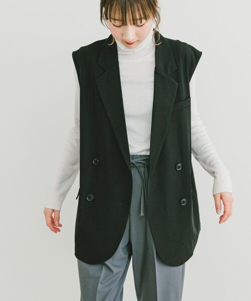 ITEMS URBANRESEARCH（アイテムズ アーバンリサーチ）の「ダブルブレストジレ（ベスト・レディース・CML/BLK・FREE）」の10枚目の写真
