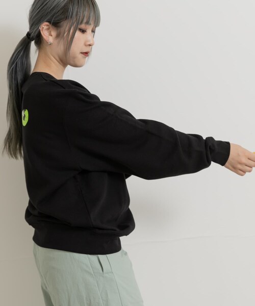THE GOODLAND MARKET（ザグッドランドマーケット）の「77circa　cats eye print sweat（スウェット・レディース・white1/black1・L/XL）」の20枚目の写真