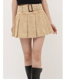 EVRIS | ワイドベルトプリーツミニスカート【セットアップ着用可能】(スカート)