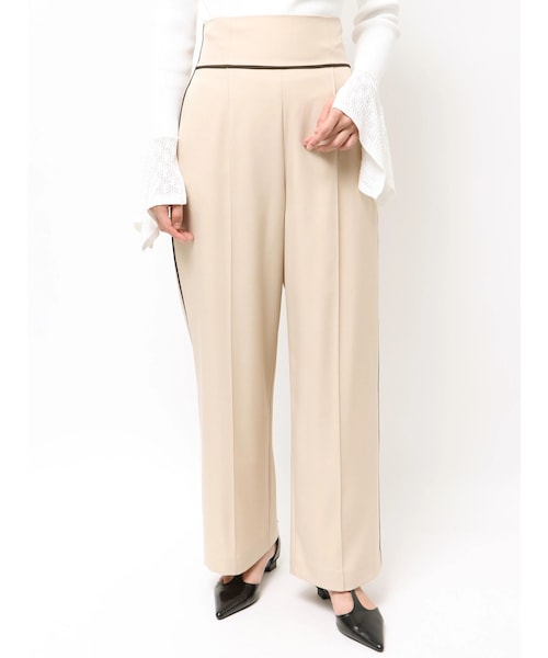 LAGUNAMOON（ラグナムーン）の「バイカラーパイピングパンツ（その他パンツ・レディース・ブラウン/ベージュ・S/M）」の3枚目の写真