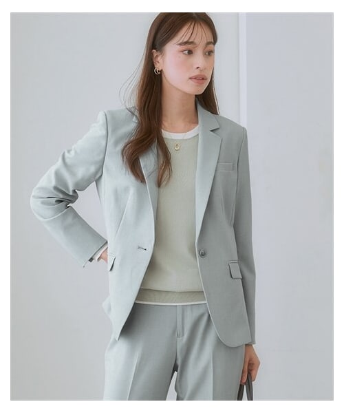 nissen（ニッセン）の「【レディーススーツ】タテヨコストレッチテーラードパンツスーツ（ジャケット＋ストレートパンツ）選べる2レングス　＜大きいサイズあり＞（フォーマルスーツ/小物・レディース・黒/チャコールグレー/ネイビー/ライトグレー・M/S/L/LL/3L/4L/5L/6L/8L）」の21枚目の写真