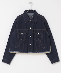 STUMBLY　Fur Trim Combination Denim Jk