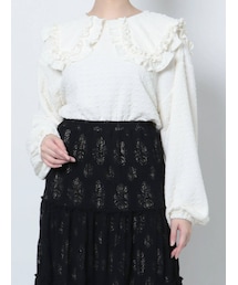 merry jenny | くしゅくしゅフリルカラーtops(Tシャツ/カットソー)