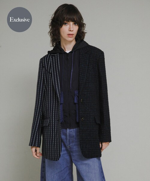 URBAN RESEARCH（アーバンリサーチ）の「別注LOGO JK（テーラードジャケット・レディース・NAVY・Free）」の2枚目の写真