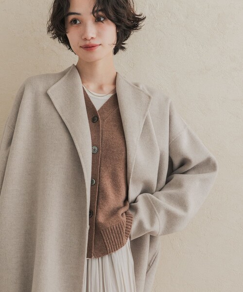 URBAN RESEARCH DOORS(アーバンリサーチドアーズ)の「ウールリバーミドルガウンコート(テーラードジャケット・レディース・杢BROWN/杢L.GREGE/CHECK・Free)」の14枚目の写真