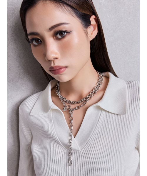 GYDA（ジェイダ）の「JEYSUS Symmetry GYDAランダムchainネックレス（ネックレス・レディース・シルバー/ゴールド・F）」の2枚目の写真