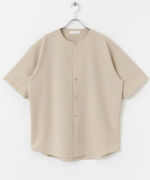 SENSE OF PLACE by URBAN RESEARCH(センスオブプレイスバイアーバンリサーチ)の「ノーカラーシャツ(5分袖)(シャツ/ブラウス・メンズ・GRAY/BEIGE/BLUE・S/M/L)」の22枚目の写真