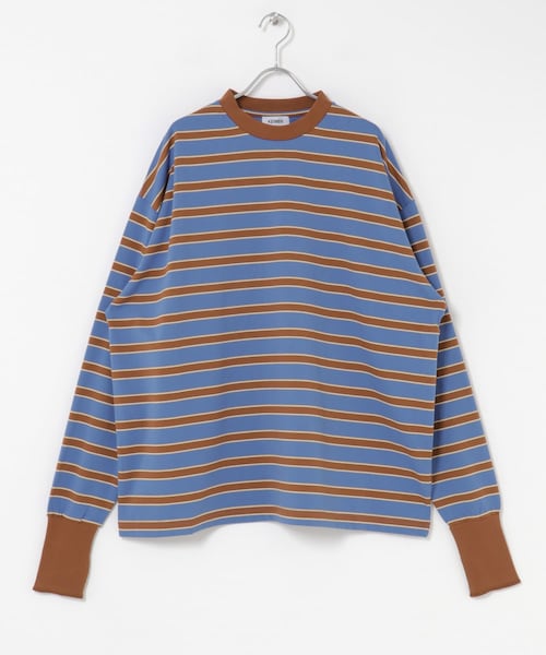 THE GOODLAND MARKET（ザグッドランドマーケット）の「KEIMEN　Strata long T-shirts（Tシャツ/カットソー・メンズ・Gray/Blue/Pink・M/L/XL）」の2枚目の写真