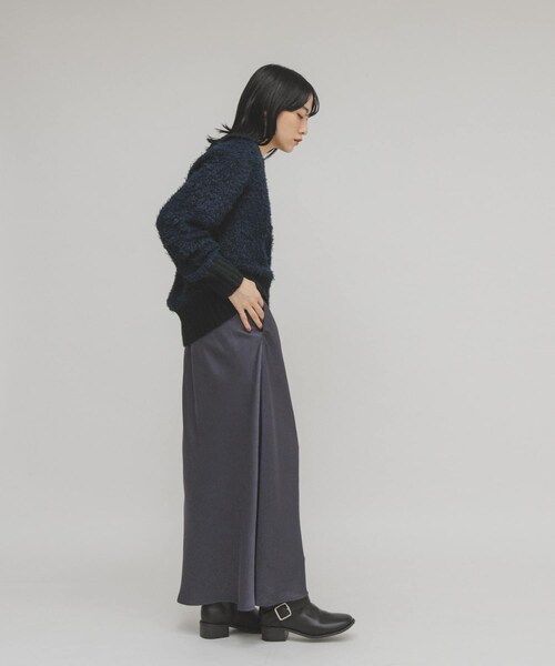 KBF（ケイビーエフ）の「クラッシュサテンナロースカート（スカート・レディース・BEIGE/CHARCOAL/BLACK・One）」の17枚目の写真