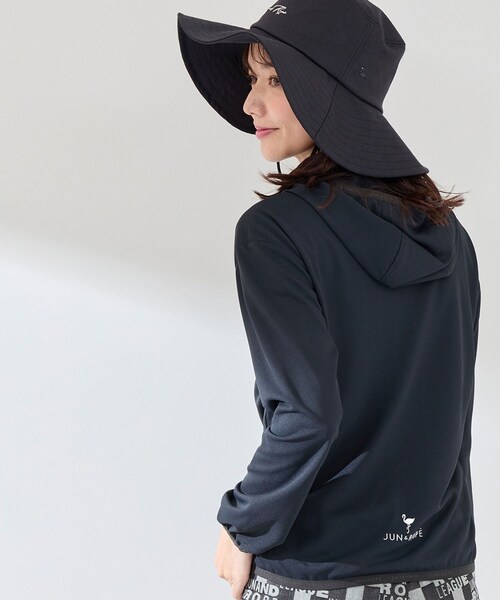 ROPE'（ロペ）の「【UV】【吸水速乾】エコカノコ配色使い長袖パーカー（パーカー・レディース・ブラック/ホワイト/ライトグリーン・L/M/S）」の6枚目の写真